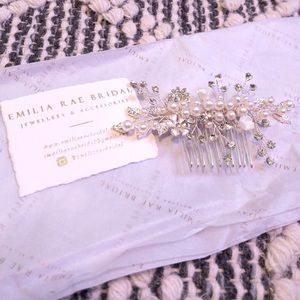 Pearl and Gemstone Silver Hair Comb